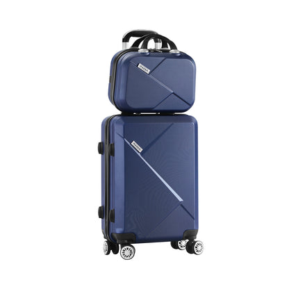 LGS-A2-2PCS-NV 2Pcs Luggage Suitcase Trolley Set Travel Tsa Lock Storage Hard Case Navy