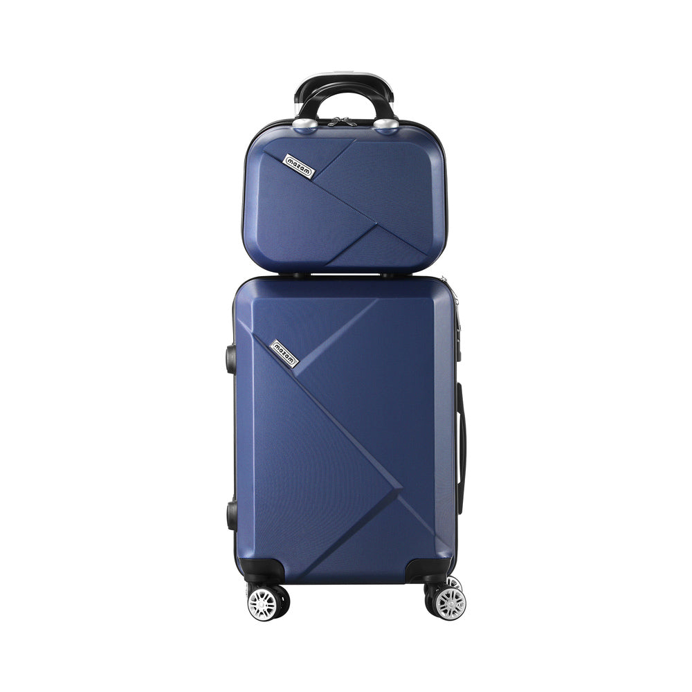 LGS-A2-2PCS-NV 2Pcs Luggage Suitcase Trolley Set Travel Tsa Lock Storage Hard Case Navy