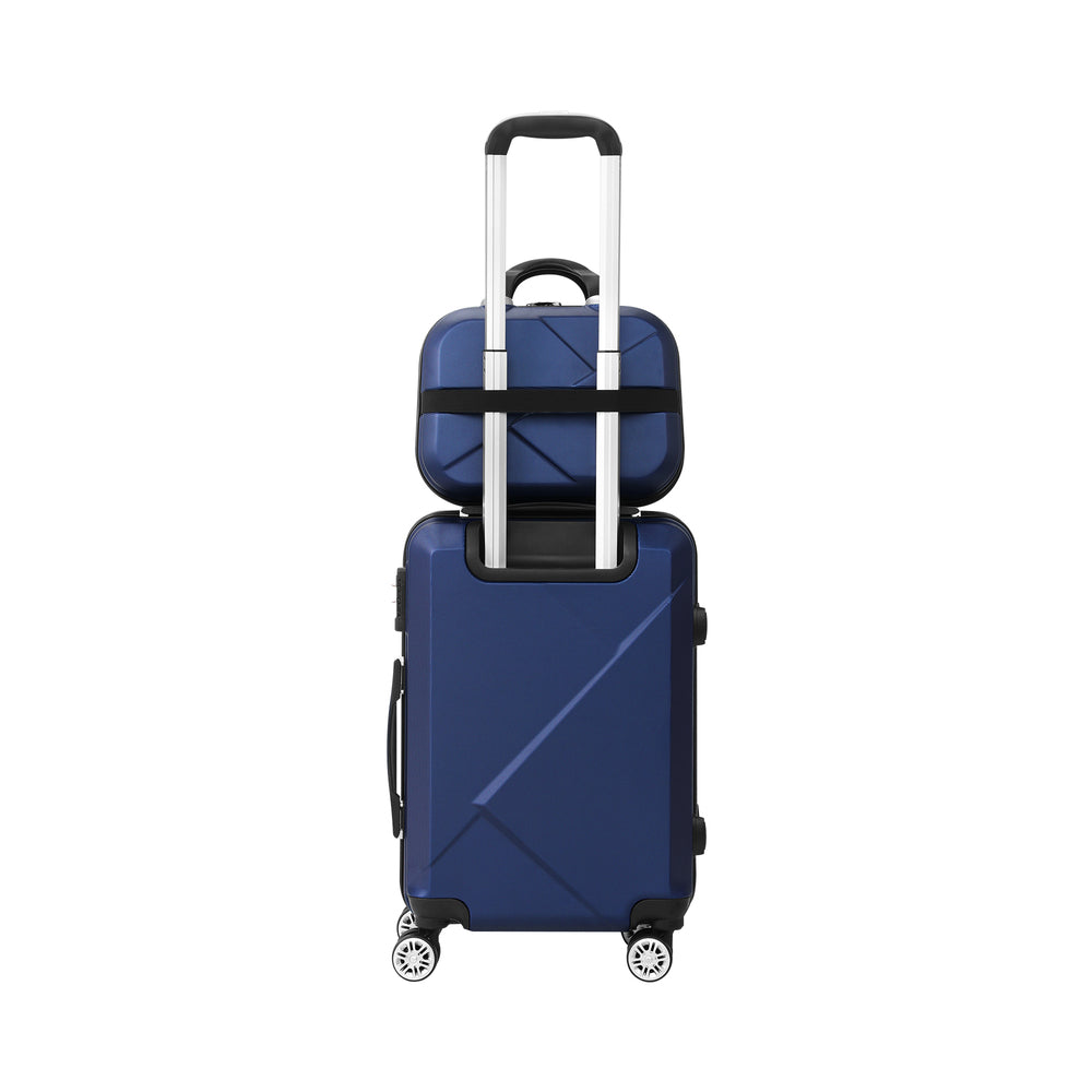 LGS-A2-2PCS-NV 2Pcs Luggage Suitcase Trolley Set Travel Tsa Lock Storage Hard Case Navy