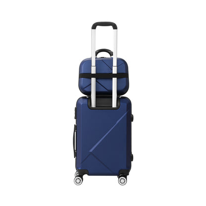 LGS-A2-2PCS-NV 2Pcs Luggage Suitcase Trolley Set Travel Tsa Lock Storage Hard Case Navy
