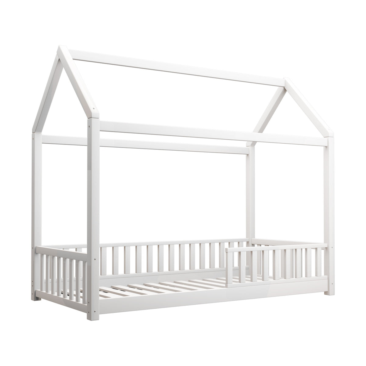 BF-W-A2-KS-WH-AB KINGSINGLE Living Fusion Luther Kids' House Bed Frame White