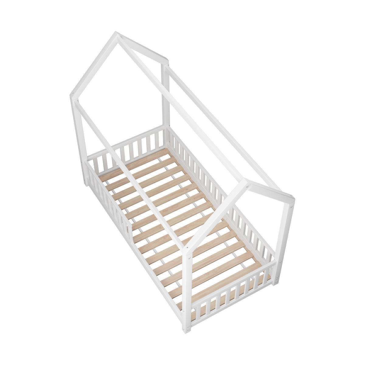 BF-W-A2-KS-WH-AB KINGSINGLE Living Fusion Luther Kids' House Bed Frame White