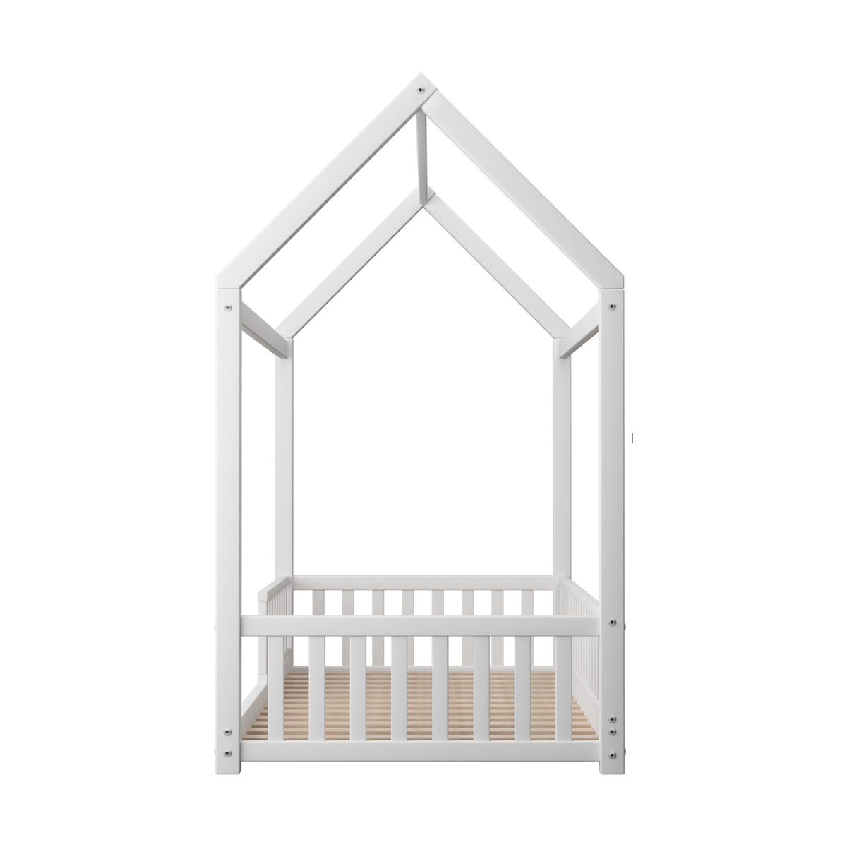BF-W-A2-KS-WH-AB KINGSINGLE Living Fusion Luther Kids' House Bed Frame White