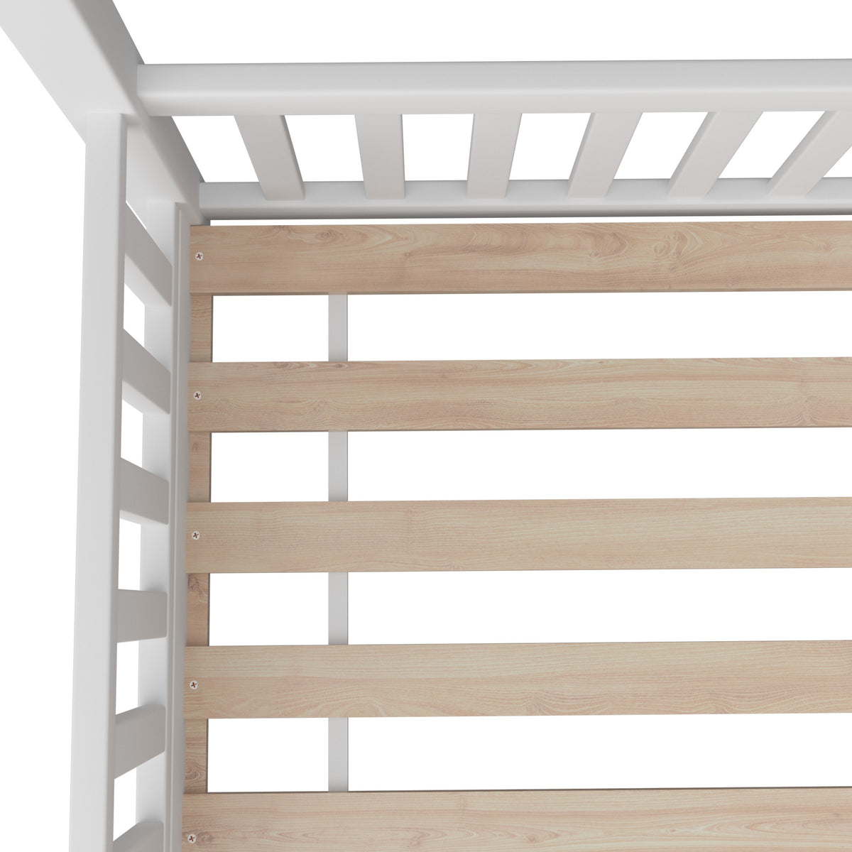 BF-W-A2-KS-WH-AB KINGSINGLE Living Fusion Luther Kids' House Bed Frame White
