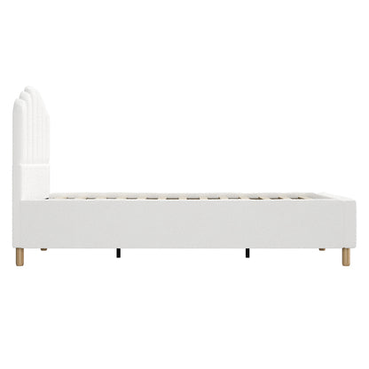 BF-B-SLON-KS-SP-WH-AB Ellora King Single Boucle Bed Frame