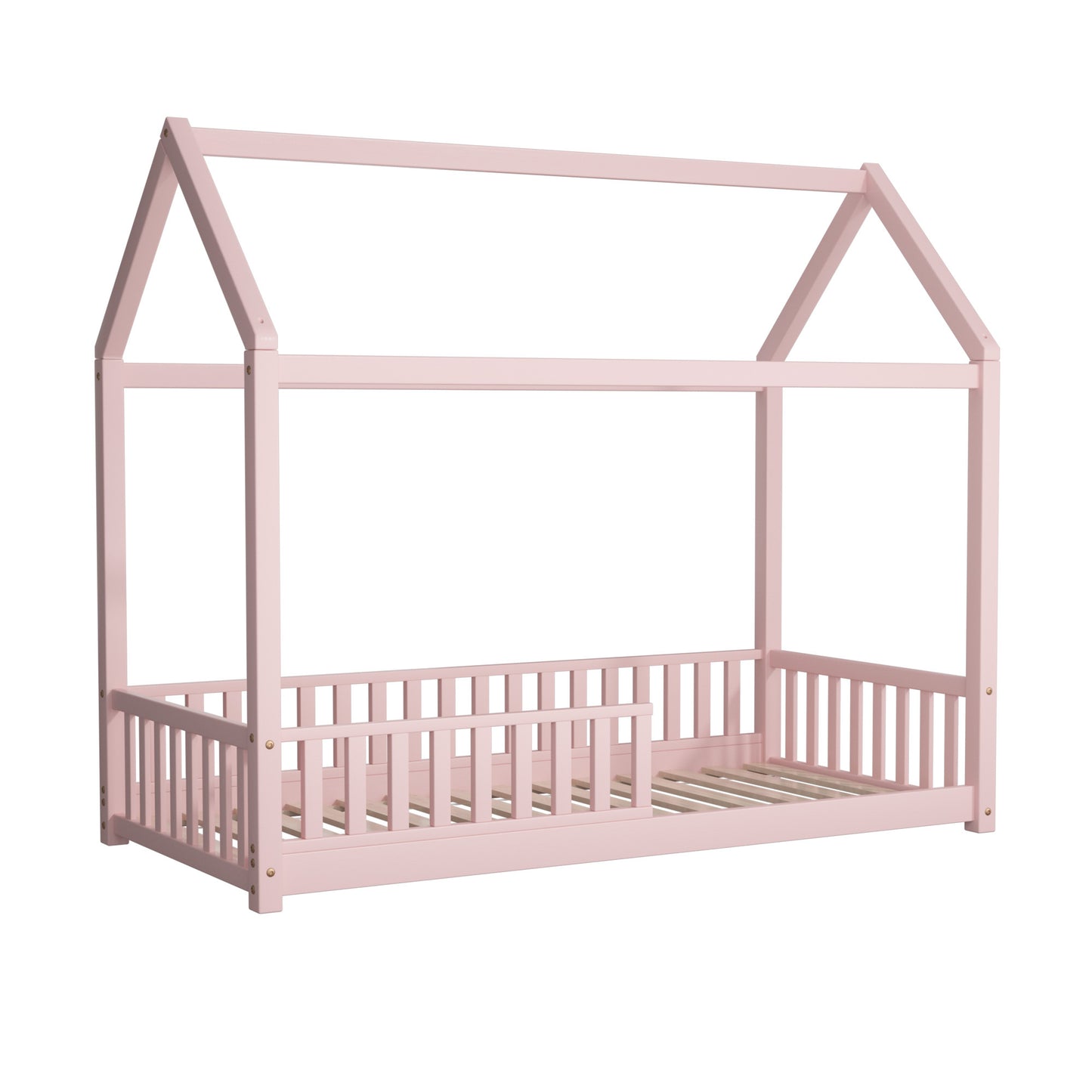 BF-W-A2-PK-AB Pink Color Luther Kids' House Single Size Bed Frame