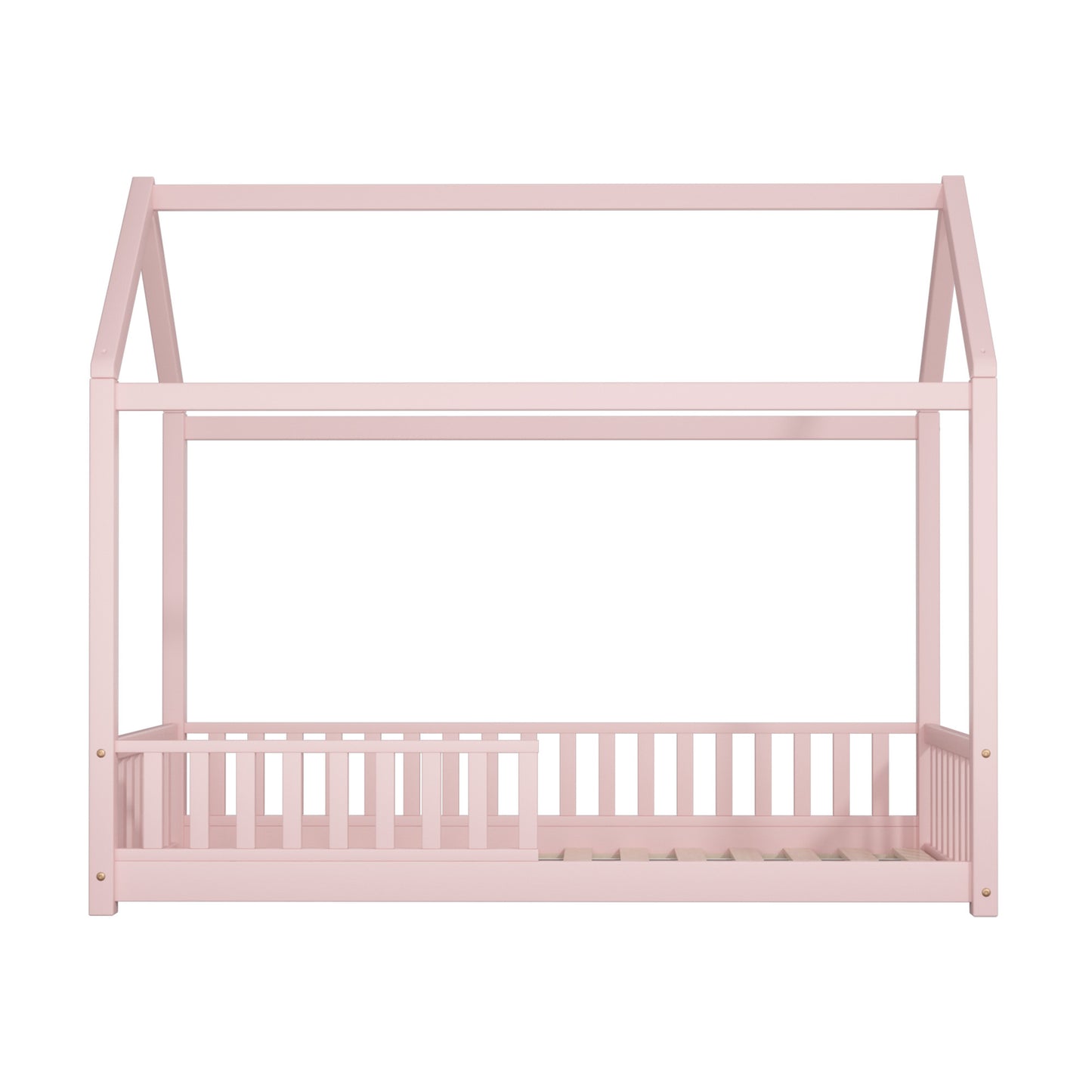 BF-W-A2-PK-AB Pink Color Luther Kids' House Single Size Bed Frame