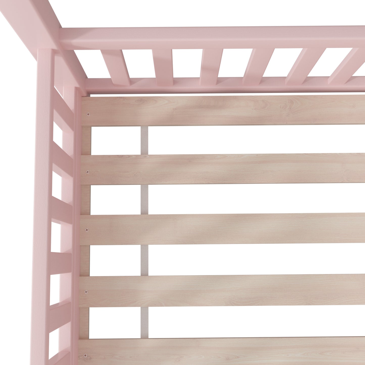 BF-W-A2-PK-AB Pink Color Luther Kids' House Single Size Bed Frame