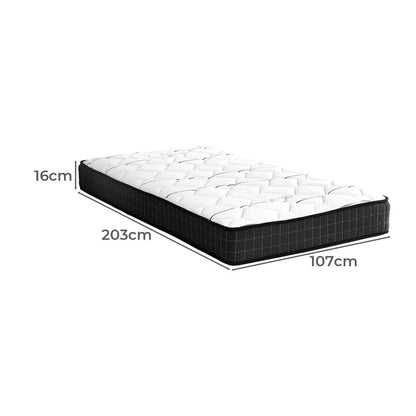 MAT-A13-CITY-KS Bedra King Single Mattress Bed Medium Firm Foam Bonnell Spring 16cm