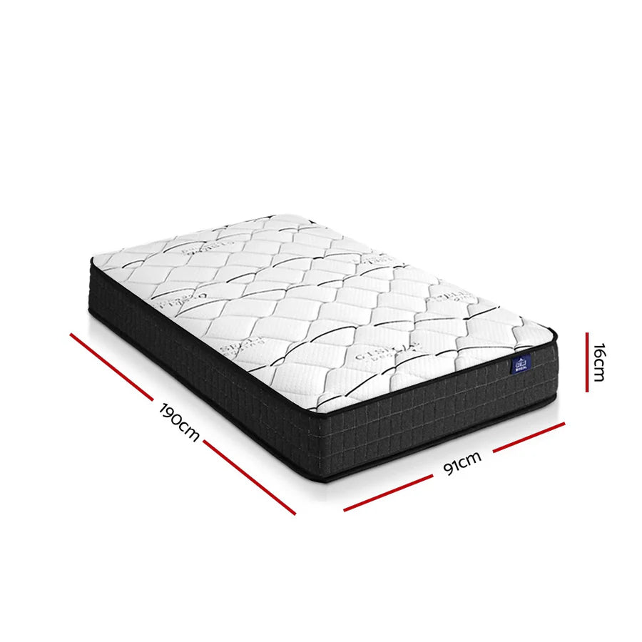 MATTRESS-B-GLAY-S Giselle Bedding 16cm Mattress Medium Firm Single
