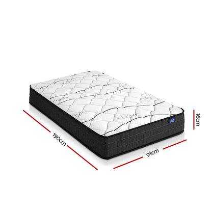 MATTRESS-B-GLAY-S Giselle Bedding 16cm Mattress Medium Firm Single