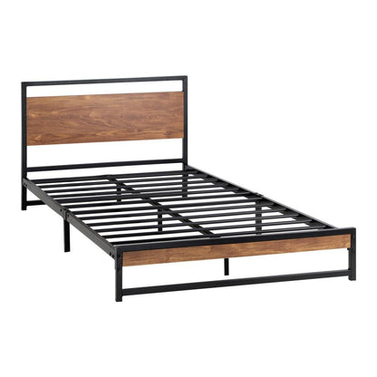 MBF-MODERN-KS-BK King Single Size Beds Metal Bed Frame Base Platform Wood