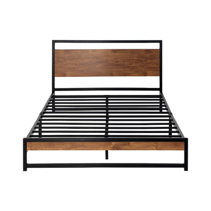 MBF-MODERN-KS-BK King Single Size Beds Metal Bed Frame Base Platform Wood