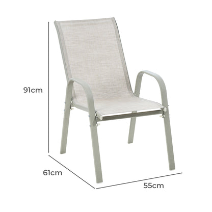 OPS-TXL-6CH-BE Marilyn Outdoor Dining Chairs (Set of 6)