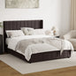 BF-B-BILY-K-VV-CHO-ABC KING Meier Velvet Gas Lift Storage Bed Frame Chocolate Brown