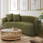 ACH-CASEW-SP-GN LivingFusion Millie 3 Seater Rounded Teddy Sofa Green