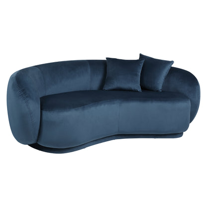 ACH-CASEW-VV-BL LivingFusion Millie 3 Seater Rounded Velvet Sofa Blue