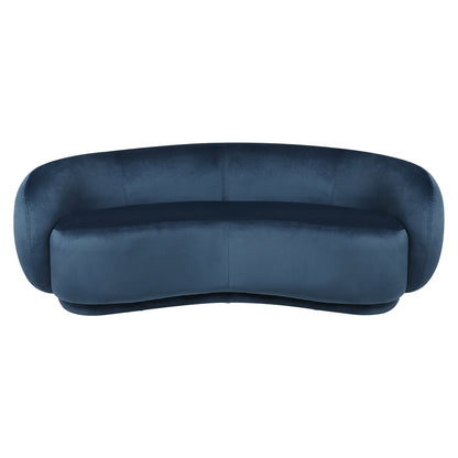 ACH-CASEW-VV-BL LivingFusion Millie 3 Seater Rounded Velvet Sofa Blue