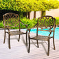 ODDS-AL-ELIZB-BZ-2PC Livsip Outdoor Dining Chairs Cast Aluminium Frame Set of 2