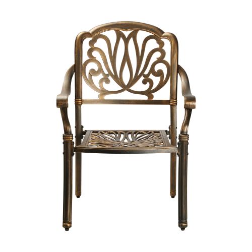 ODDS-AL-ELIZB-BZ-2PC Livsip Outdoor Dining Chairs Cast Aluminium Frame Set of 2