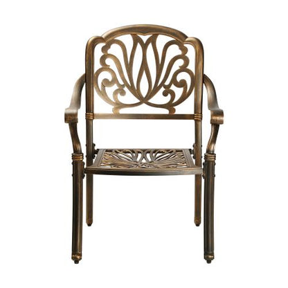 ODDS-AL-ELIZB-BZ-2PC Livsip Outdoor Dining Chairs Cast Aluminium Frame Set of 2