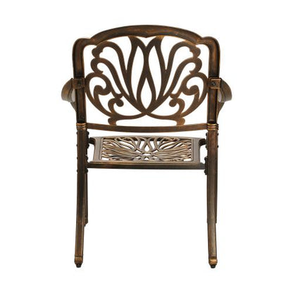 ODDS-AL-ELIZB-BZ-2PC Livsip Outdoor Dining Chairs Cast Aluminium Frame Set of 2