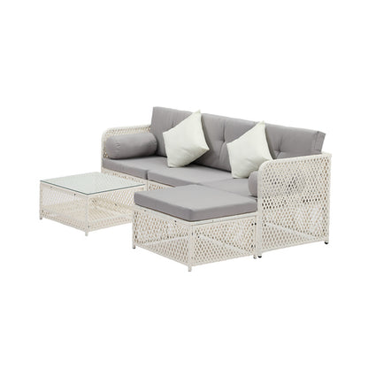 ODSS-CORAL-WH-ABC Livsip Outdoor Furniture Sofa Set 5PCS Wicker Lounge Setting