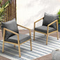OPS-ACCOR-CH-WD-2PC Livsip 2X Outdoor Armchairs with Padded Seat and Back Cushions