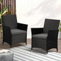 OPS-RTN-CH-BK-2PC Livsip 2X Outdoor Patio Chairs Rattan Black