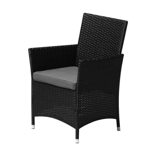 OPS-RTN-CH-BK-2PC Livsip 2X Outdoor Patio Chairs Rattan Black