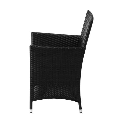 OPS-RTN-CH-BK-2PC Livsip 2X Outdoor Patio Chairs Rattan Black