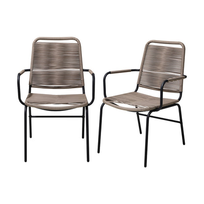 OPS-RW-CH-GY-2PC 2PCS Outdoor Dining Chairs Outdoor Patio Chairs