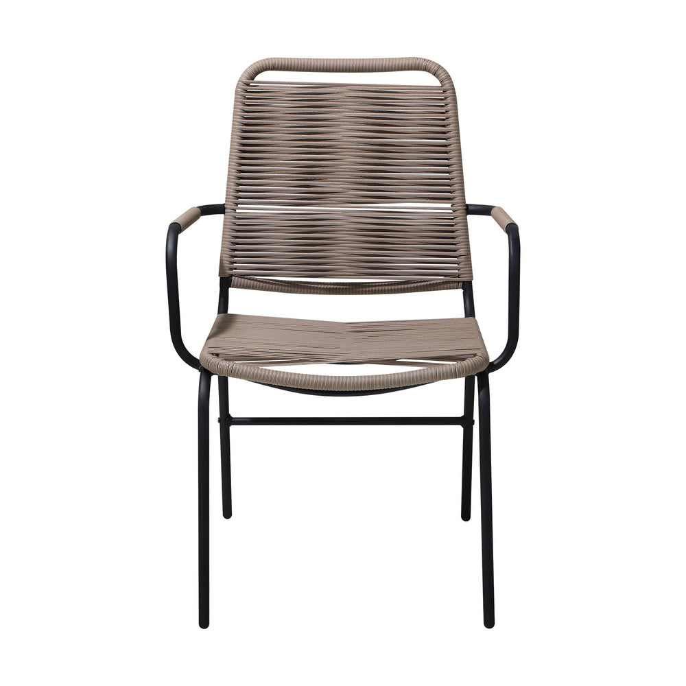 OPS-RW-CH-GY-2PC 2PCS Outdoor Dining Chairs Outdoor Patio Chairs