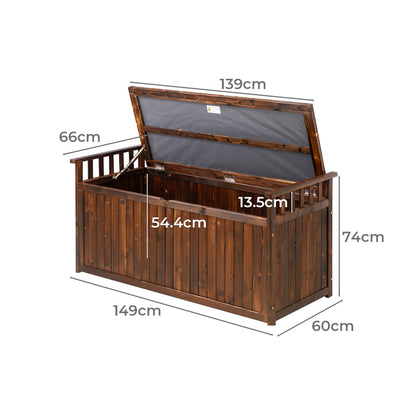 OSBE-WD-500L-CA-AB 2 Seater Montana Fir Wood Outdoor Storage Bench