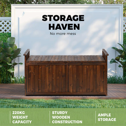 OSBE-WD-500L-CA-AB 2 Seater Montana Fir Wood Outdoor Storage Bench