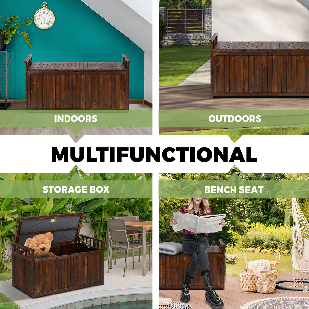 OSBE-WD-500L-CA-AB 2 Seater Montana Fir Wood Outdoor Storage Bench
