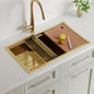 WSS-C-S-7545-GO Braxton Home Orly Single Stainless Steel Kitchen Sink & Accessories Package