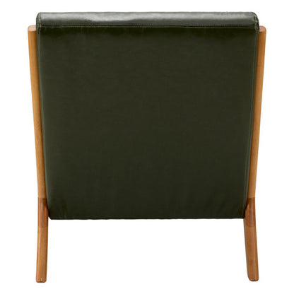 ACH-AGB7-LEA-GN Oikiture Armchair Lounge Chair Couches Sofa Wood PU Green