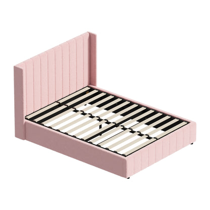 BF-B-BILY-D-SP-PK-ABC Living Fusion Pink Meier Boucle Gas Lift Storage Bed