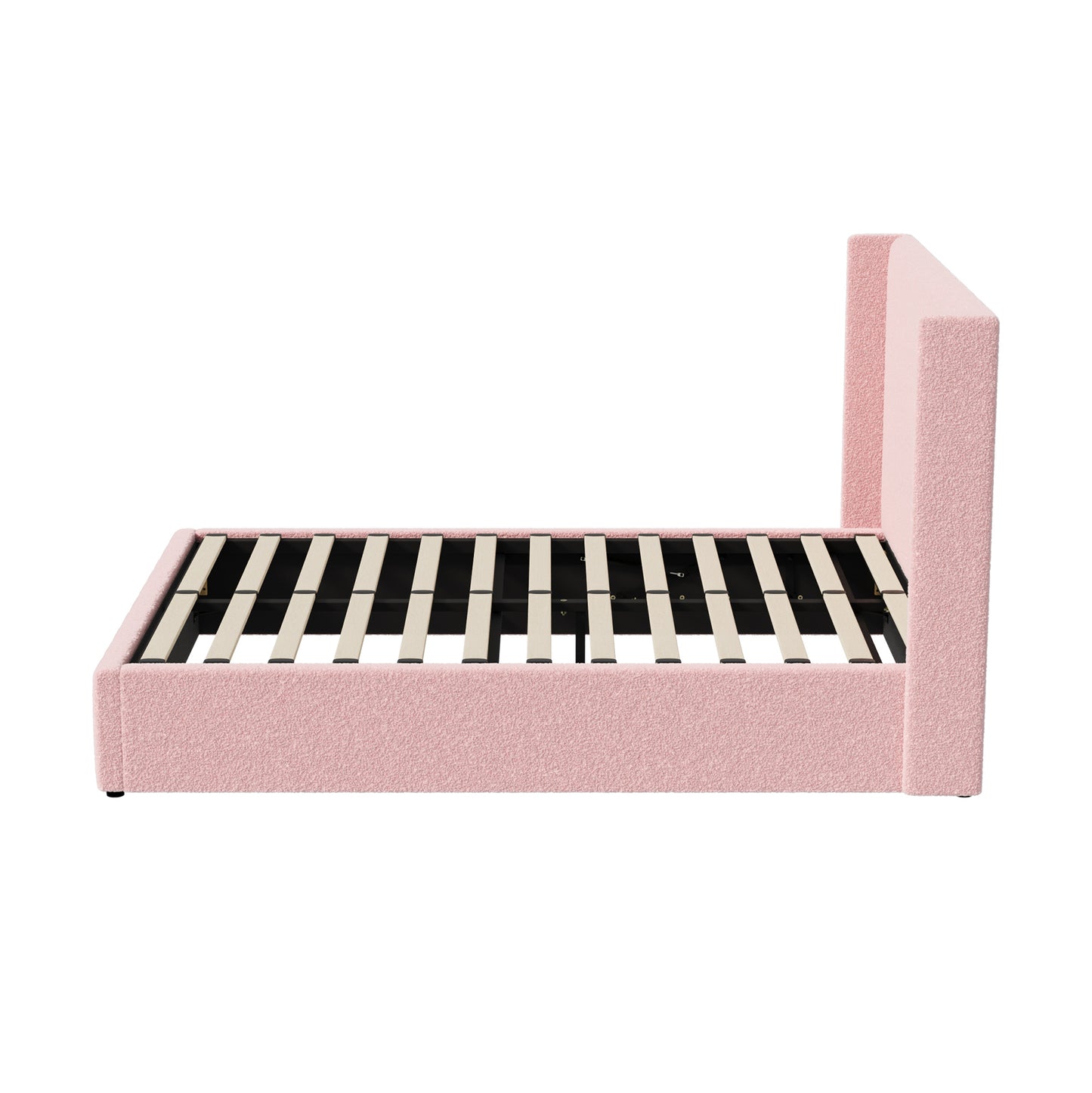 BF-B-BILY-D-SP-PK-ABC Living Fusion Pink Meier Boucle Gas Lift Storage Bed