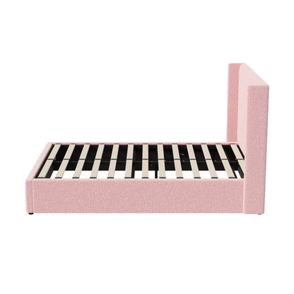 BF-B-BILY-D-SP-PK-ABC Living Fusion Pink Meier Boucle Gas Lift Storage Bed