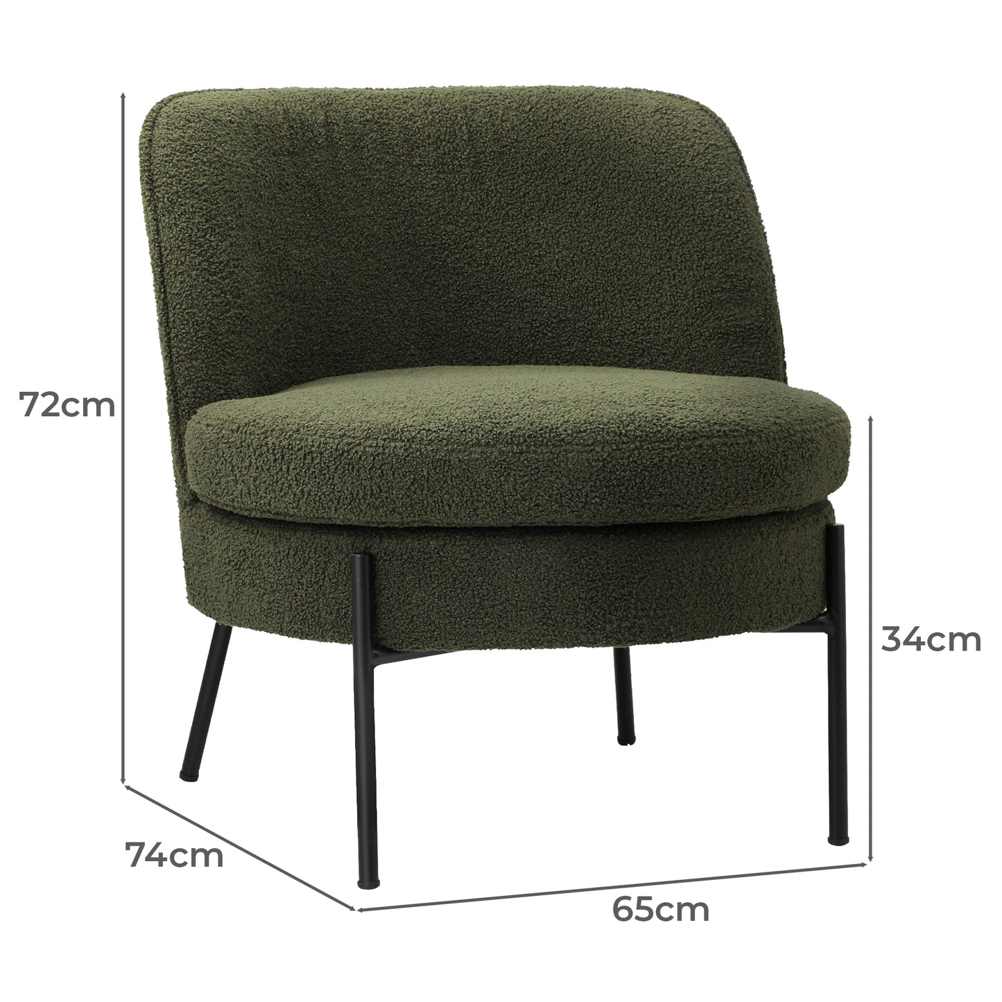 ACH-A9-SP-GN Living Fusion Renzo Sherpa Accent Chair Green