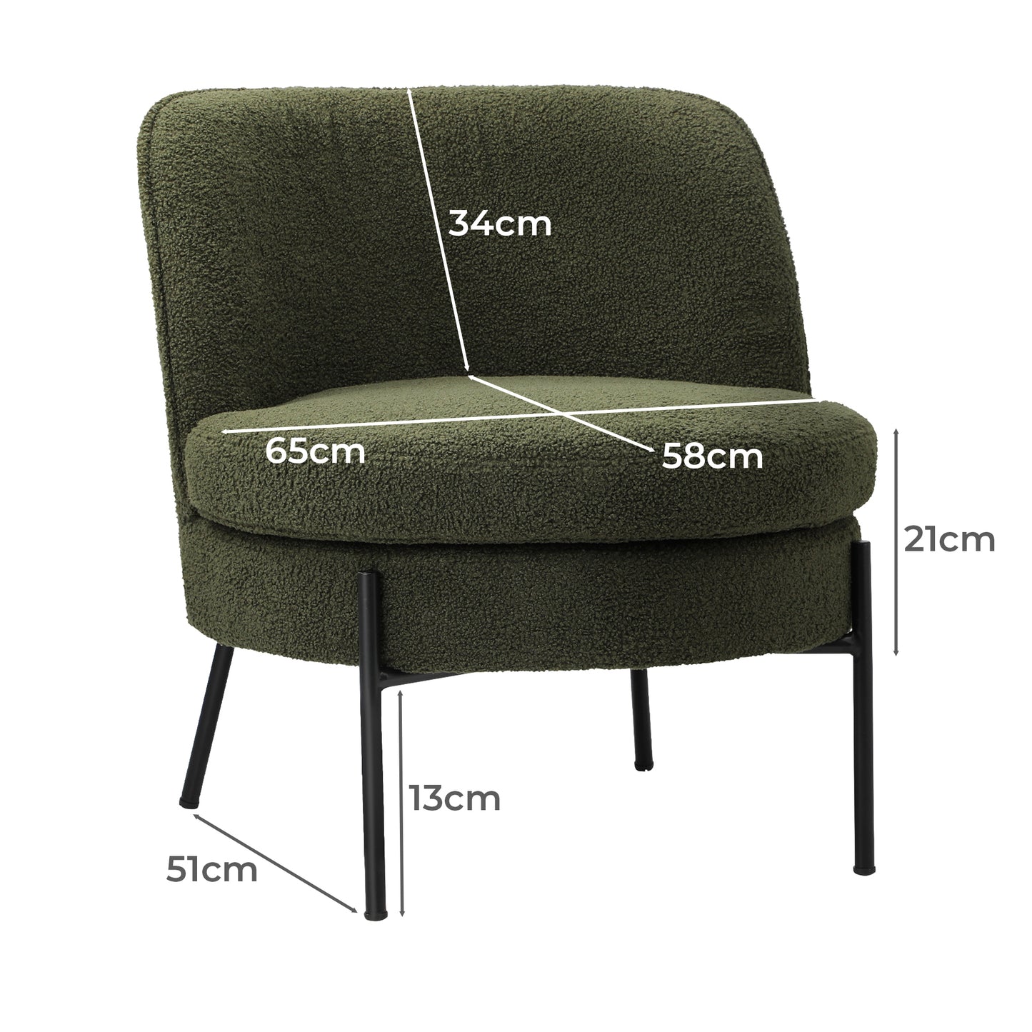 ACH-A9-SP-GN Living Fusion Renzo Sherpa Accent Chair Green