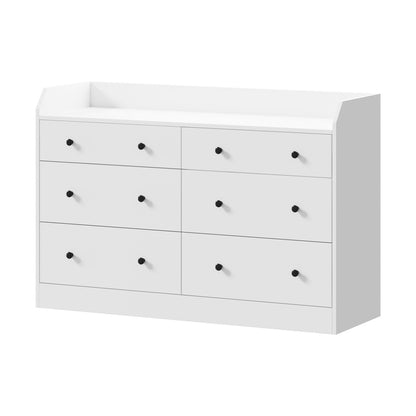 SB-GLAY-COD6-WH-AB Oikiture Buffet Sideboard Storage Cabinet Hallway Cupboard 6 Drawers White