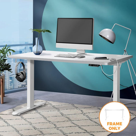 SD-LEG-M2-WH Oikiture Standing Desk Frame Only Height Adjustable Motorised Desk Dual Motor