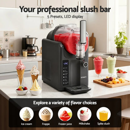 SLS-CR02-2L-GY Devanti Slushie Machine Ice Cream Maker 2L (Grey)