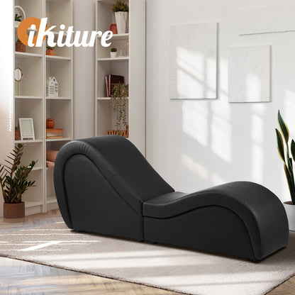 SOF-EDEN-BK-AB Oikiture Tantra Sofa Love Seat Chaise Lounge Couples Yoga Bed Black