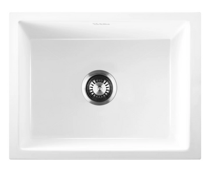 GSK-5945-WH White Stone Granite Kitchen Sink Bathroom Basin Sink Under/Top Mount Single Bowl