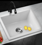 GSK-5945-WH White Stone Granite Kitchen Sink Bathroom Basin Sink Under/Top Mount Single Bowl