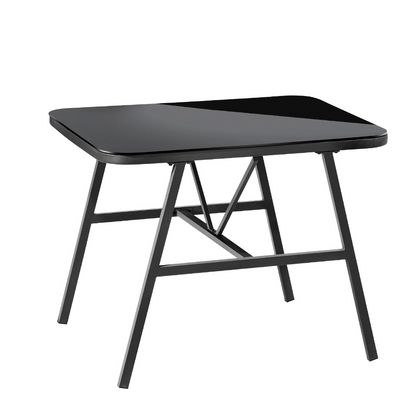 OPS-AQUA-TB-GY Livsip Outdoor Dining Side Table Glass Tabletop Grey